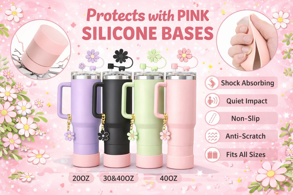 🌸 9-Piece Bottle Accessories Set (Pearl White)