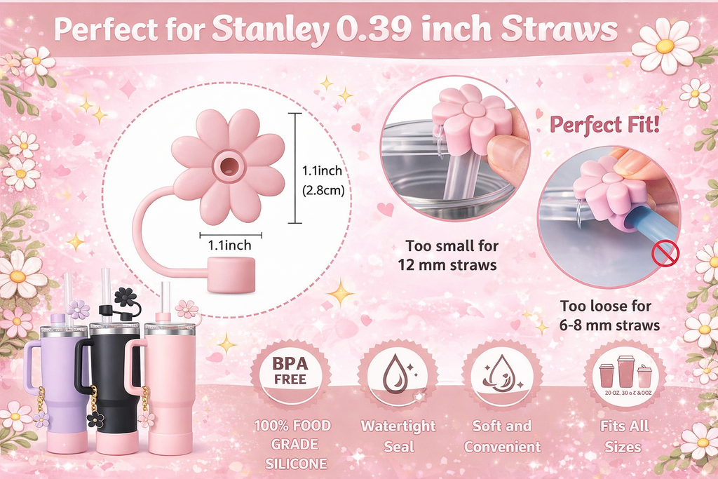 🌸 9-Piece Bottle Accessories Set (Pearl White)