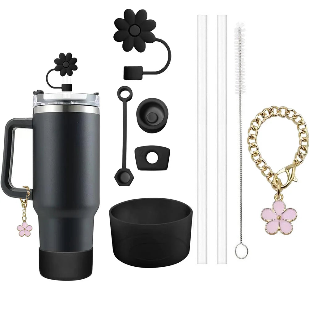🌸 9-Piece Bottle Accessories Set (Liquorice Black)