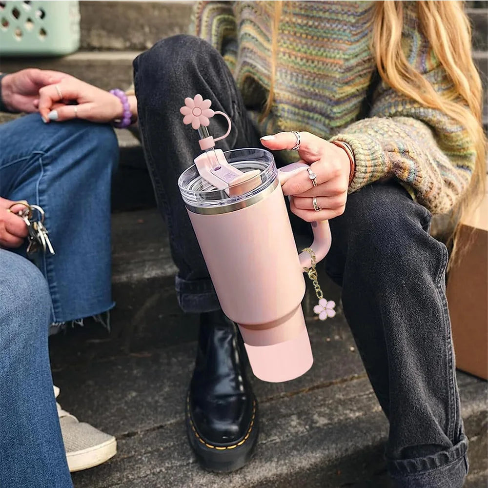 🌸 9-Piece Bottle Accessories Set (Pearl White)